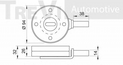 TREVI AUTOMOTIVE ta1063 -  Натяжной ролик, поликлиновой  ремень